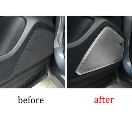 for Porsche for Cayenne 2018-2022 Silver Steel Inner Door Horn Frame Cover Trim 4PCS