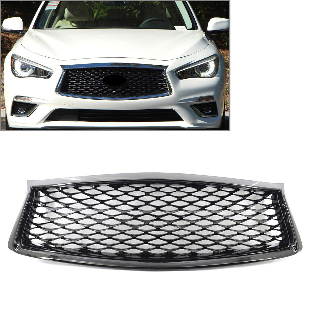 Honeycomb Front Bumper Center Mesh Grille Grill for Infiniti Q50 Q50S 2018-2023