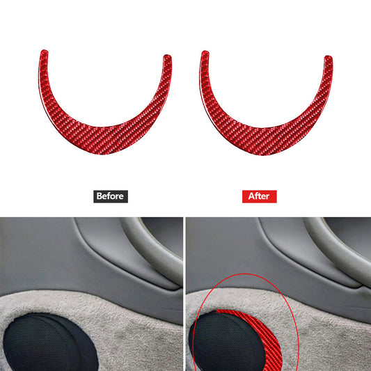 Red Carbon Fiber Loudspeaker Surround Cover Trim for Porsche Boxster / 996 98-04