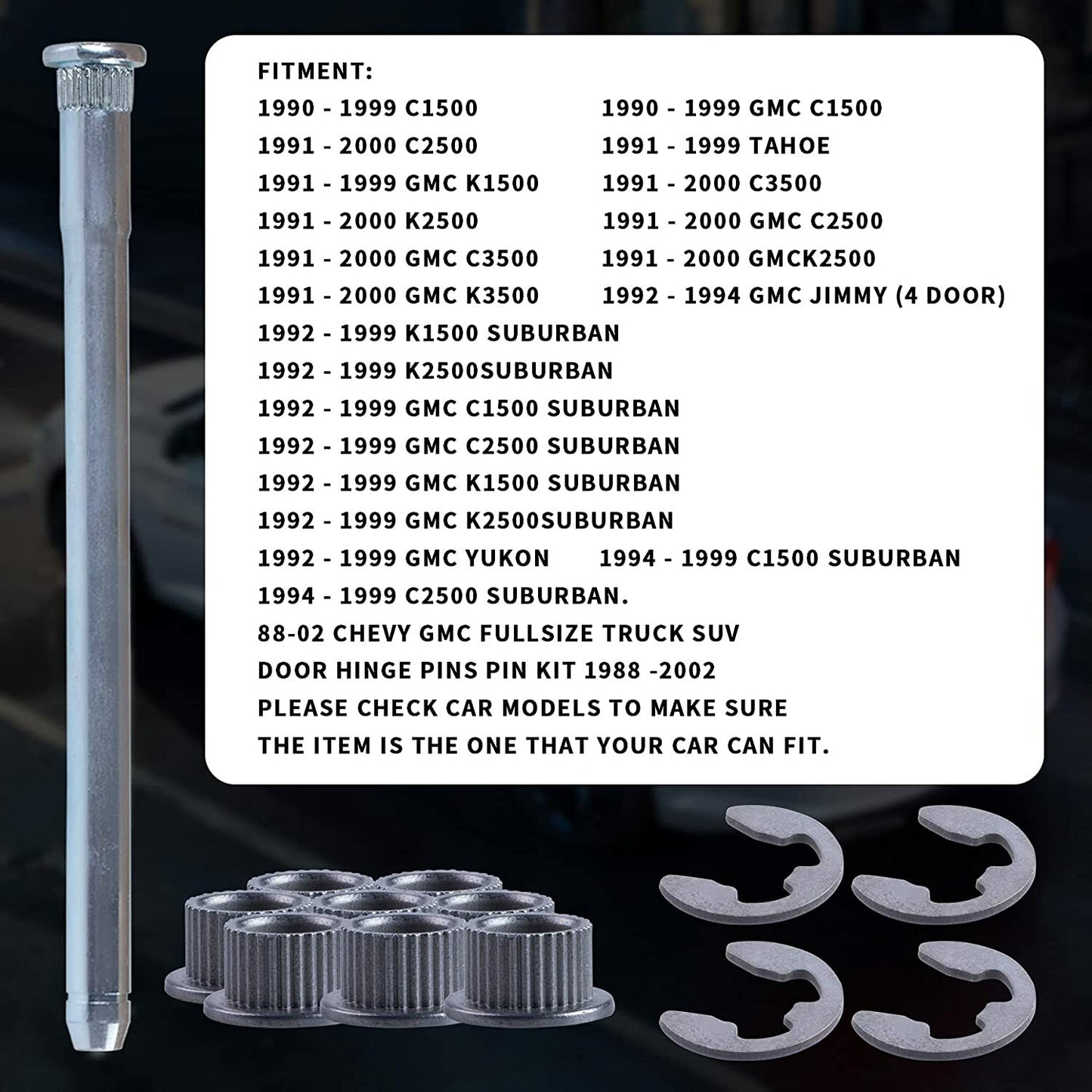 Compatible door hinge needle roller door hinge pins and bushing repair kit