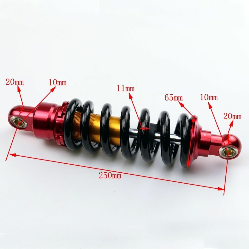 250mm 10-inch rear shock absorber for dirt pit bicycles and all-terrain vehicles. (Taodao Apollo 110cc 125 140-)