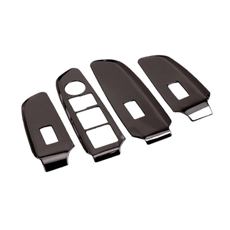 Glass Window Lifting Lock Panel Trim 4PCS for Kia K3 Forte 2014-2018 Black Steel