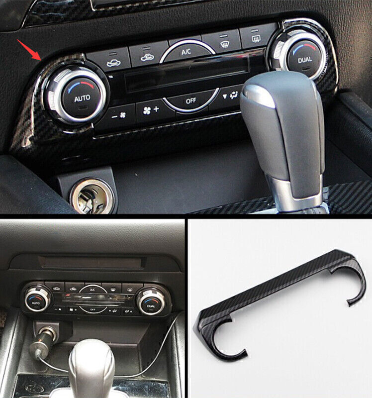 for Mazda CX-5 2017-24 Carbon Fiber Center Console AC Switch Panel Frame Trim 1X