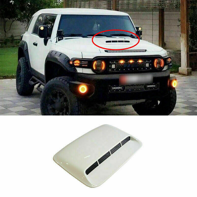 1P White Front Engine Hood Air Outlet Vent Cover for Toyota FJ Cruiser 2007-2014