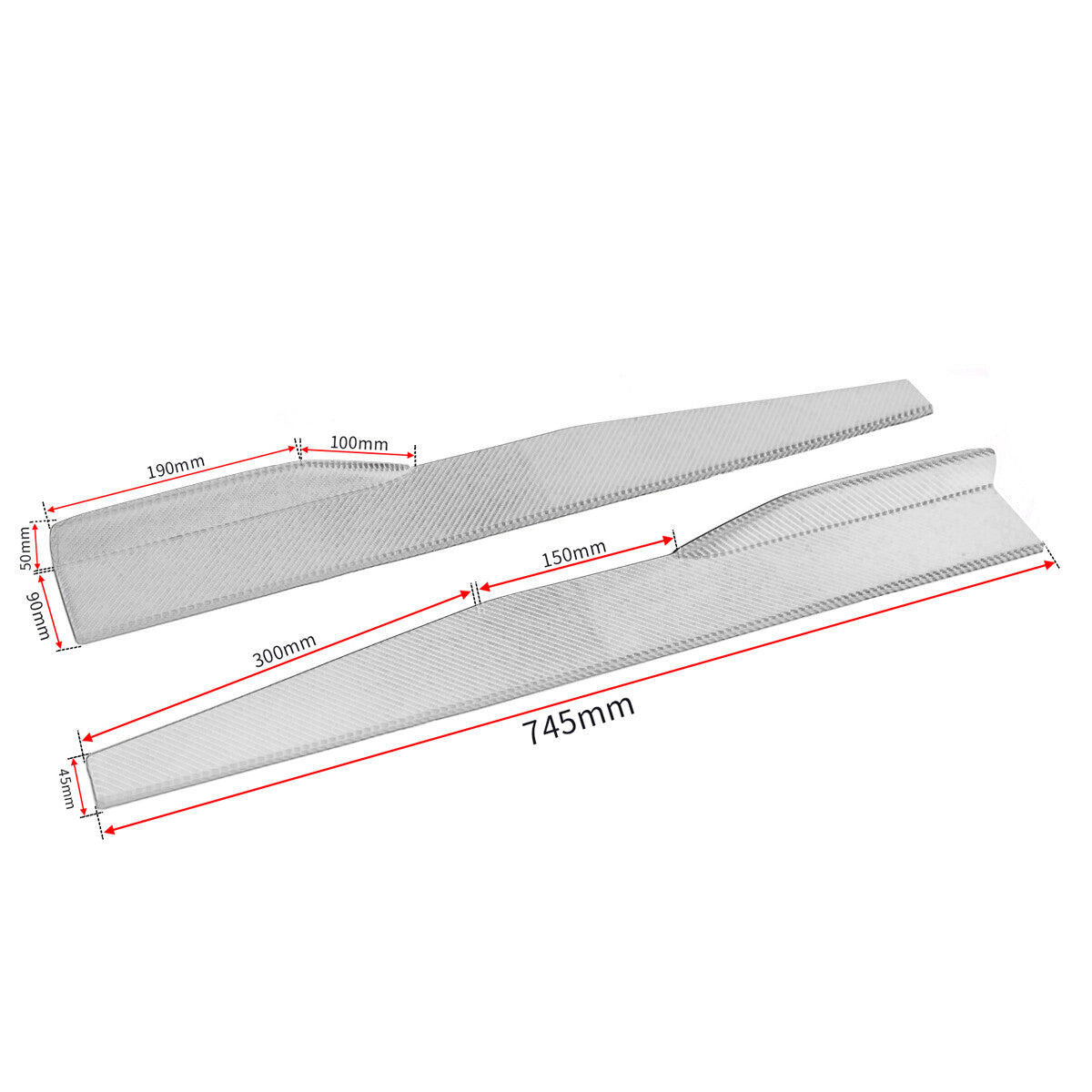 2-piece car side skirts, 30-inch rocker arm, split wing, Ghana diffuser, universal