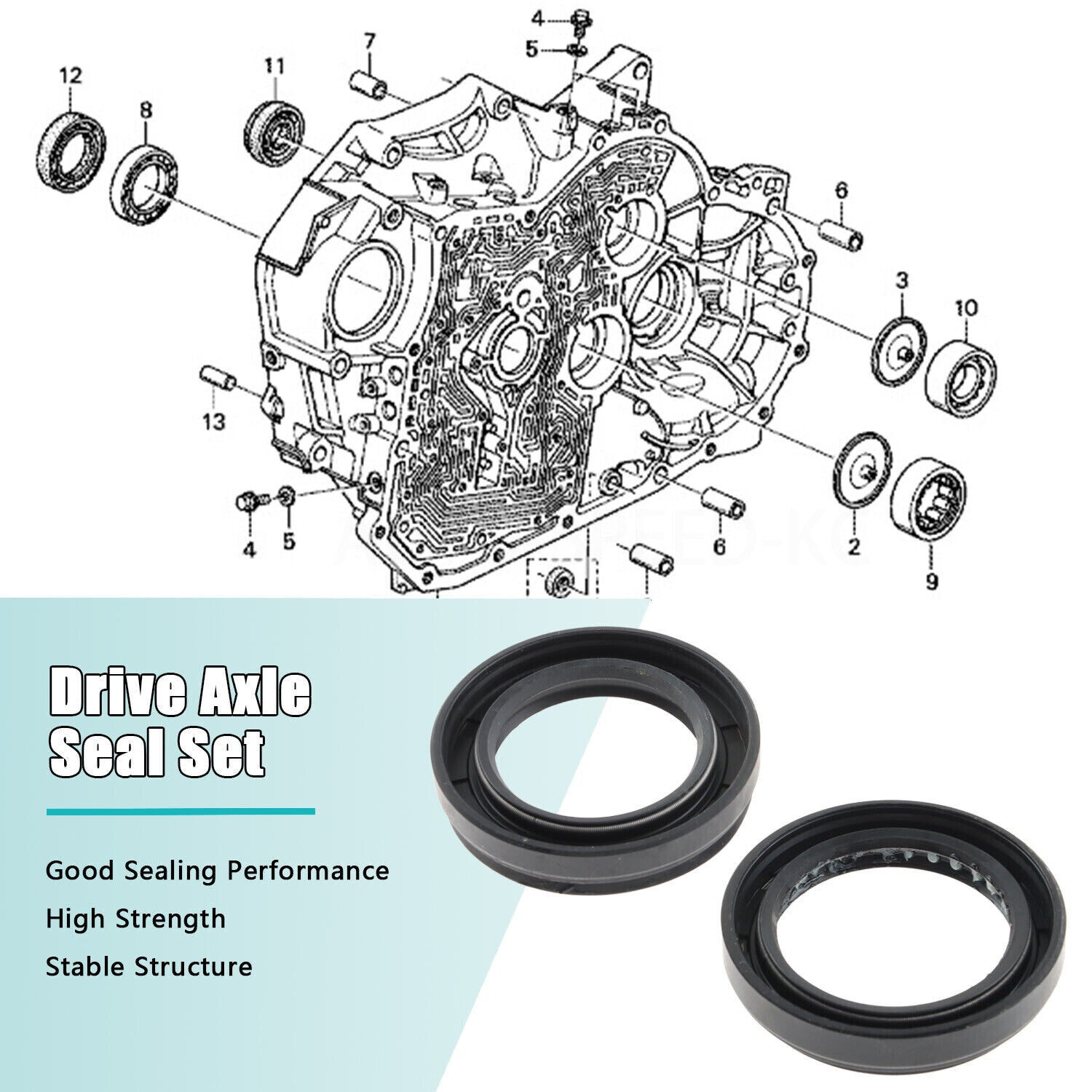 New Pair Drive Axle Seal Set for1999-2013 for Honda Odyssey 2006-2013 Ridgeline 3.5L