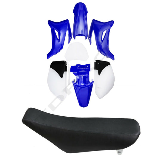 Blue plastic fairing kit + for seat for Yamaha TTR110 TTR110E TTR 110 Pit Dirt bicycles