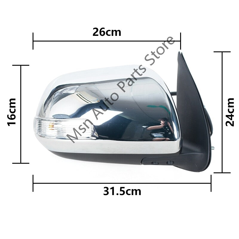 for Toyota Hilux 2008-2015 1Pair Side Rearview Mirror W/Turn Signal Light 5 Pin