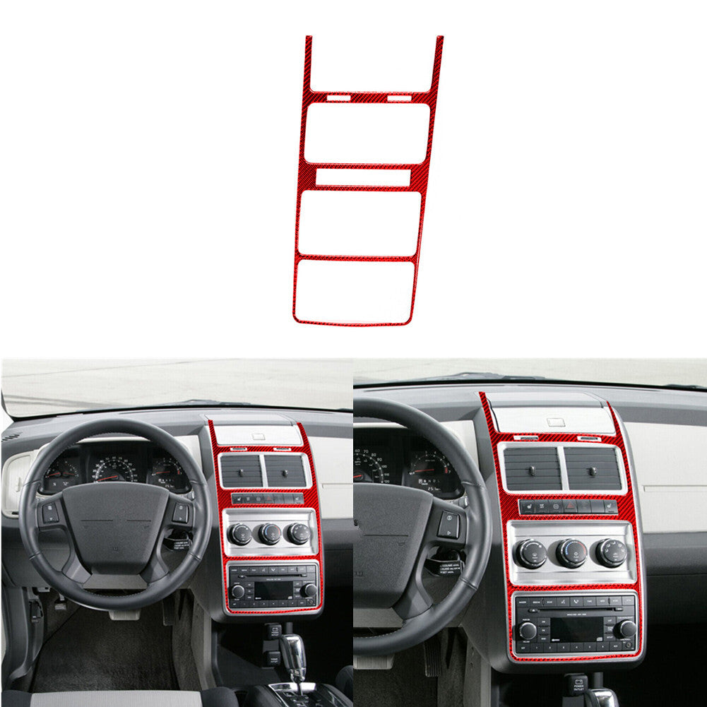 Central Console Panel Trim Carbon Fiber for Dodge Journey 2009-10 SXT SE R/T Red