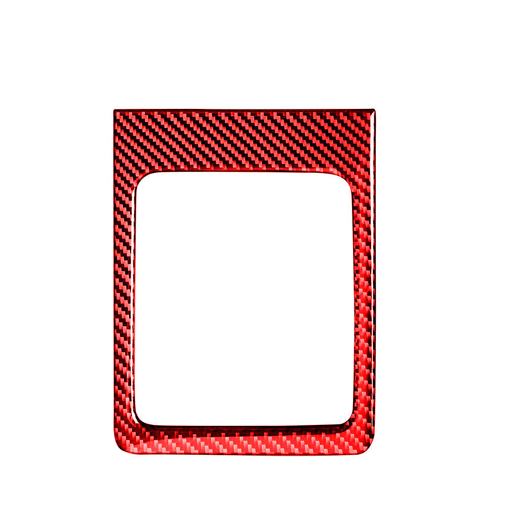 Red carbon fiber gear shift frame protector suitable for Mitsubishi Lancer 2008 - 2015