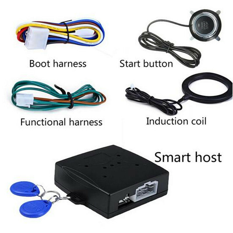 Car Alarm Start Stop Button Lock Engine Entry Push Button Keyless Entry System