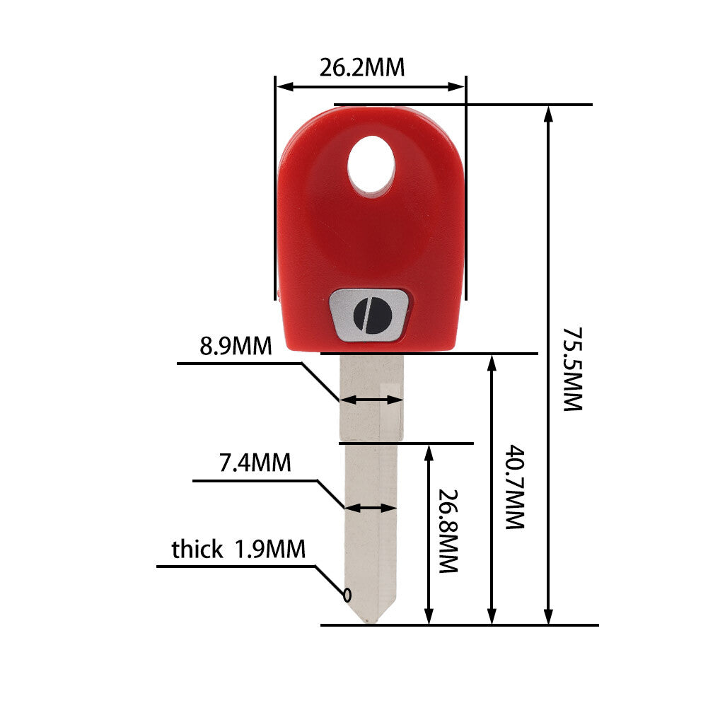 Replacement Uncut Blank Key for Ducati 939 797 821 1198 Monster 1200 Hypermotard