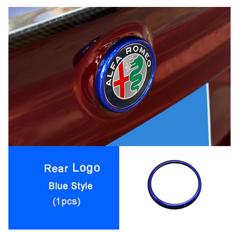 1-Pack Blue Fits for Alfa Romeo Giulia Rear Boot Trunk Ring Badge Logo Cover
