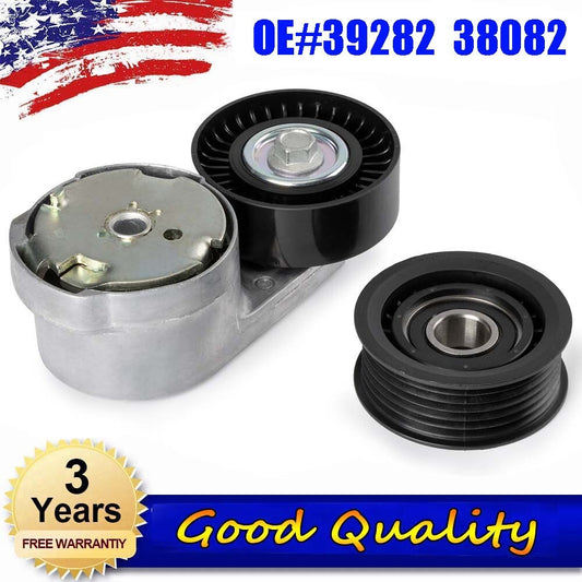 Belt tensioner assembly + drive belt idle pulley 39282 38082 for Chrysler for Dodge