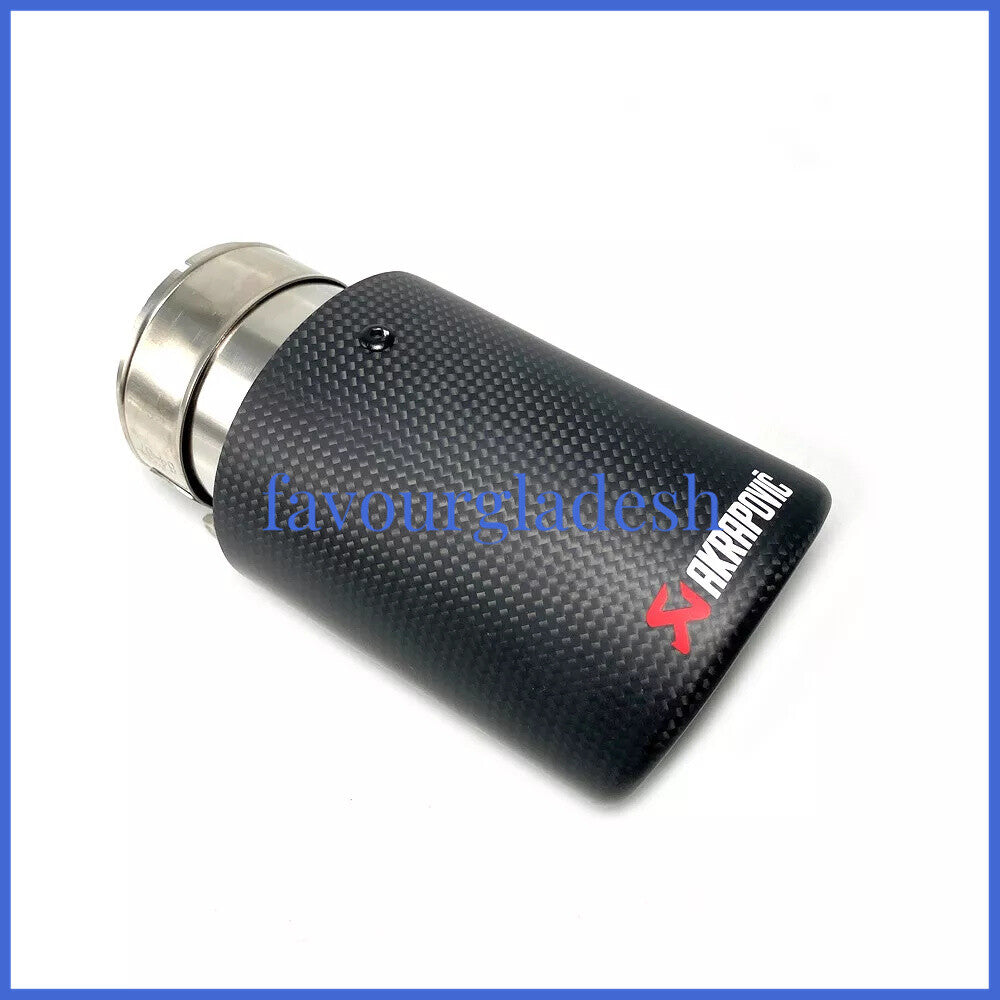 1PCS Akrapovic Matte Carbon Fiber Exhaust tip 63-101mm Universal End Tail pipe