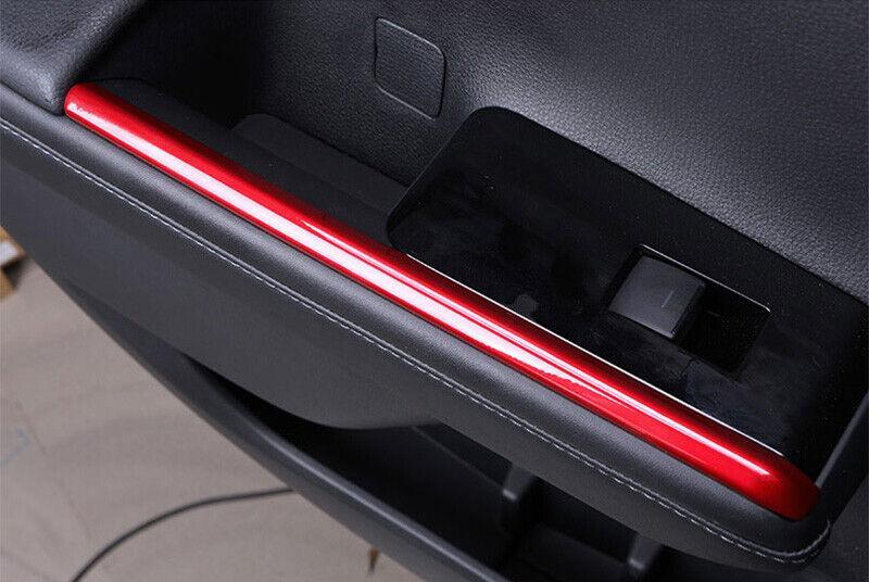 Gloss Red Interior Door Armrest Strip Cover Trim for Toyota Highlander 2020-2023