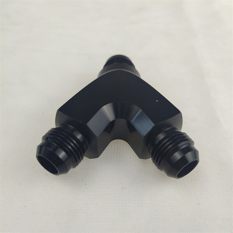 2pcs -10AN AN 10 Y Fuel Block Fitting Junction Coupler Adapter -10/-10/-10 Black