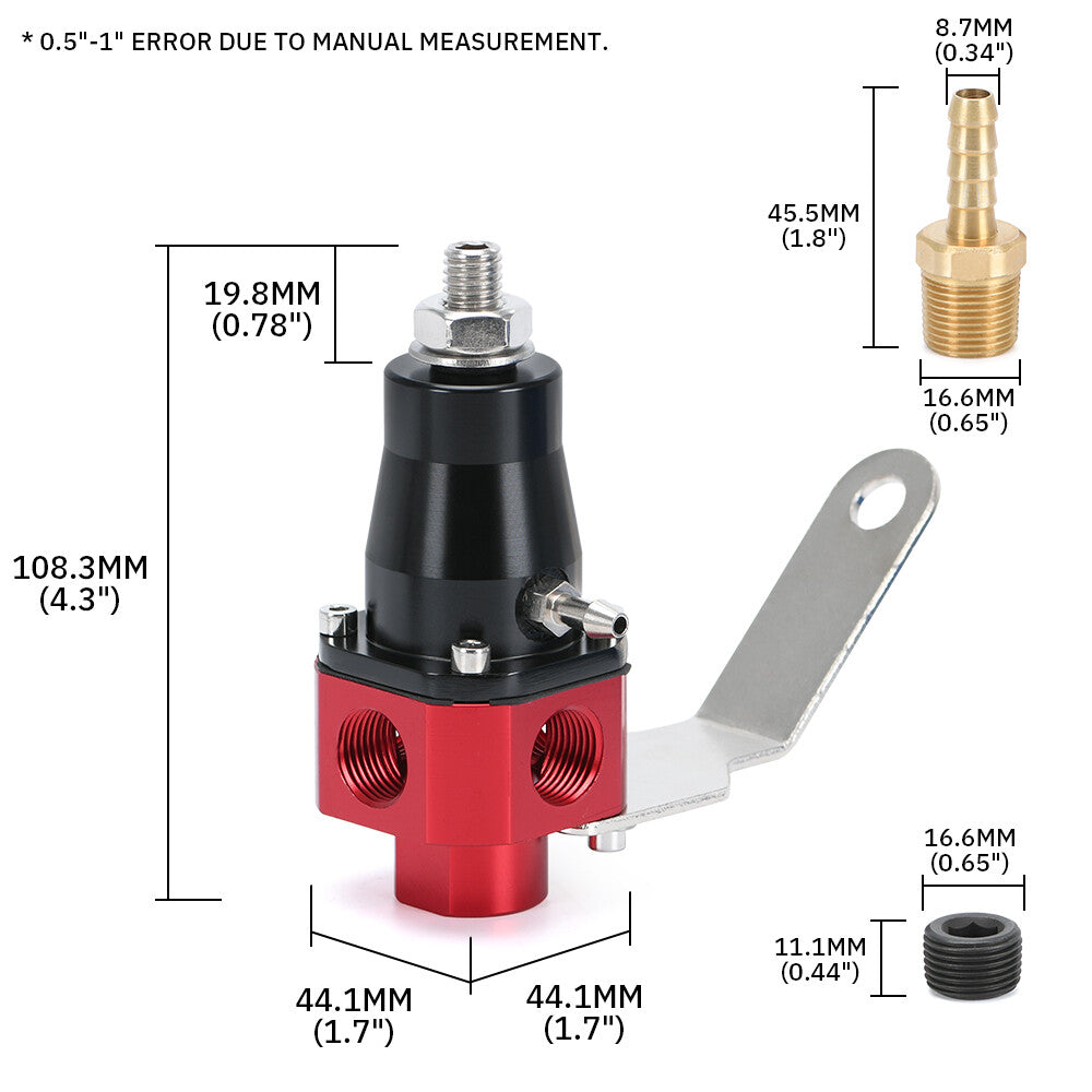 NEW 13301 Fuel Pressure Regulator Adjustable Fpr Motive 60psi 3 Port 3/8 NPT US
