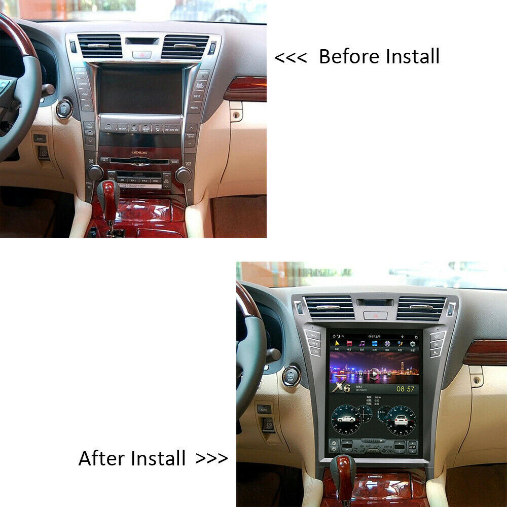 12.1 Android 9.0 Radio for Tesla Vertical Screen Car GPS for Lexus LS460 2006-2012