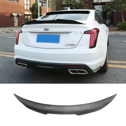 Fit for Cadillac CT5 2019-2020 Real Carbon Fiber Car Rear Spoiler Wing Lip Cover