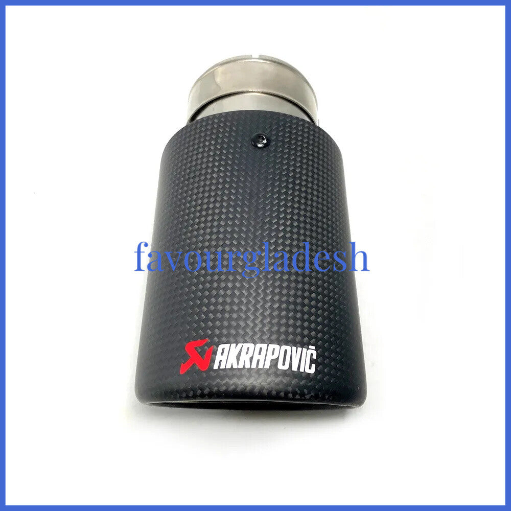 1PCS Universal AKRAPOVIC Exhaust Tip Muffler Pipe Carbon Fiber 51mm-89mm