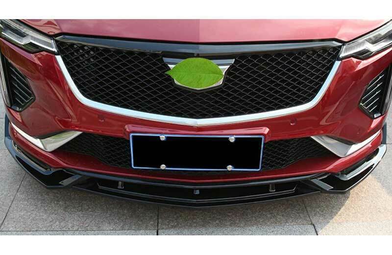 for Cadillac CT4 20-2024 ABS Black Blade Fight Front Bumper Lip Spoiler Bodykit