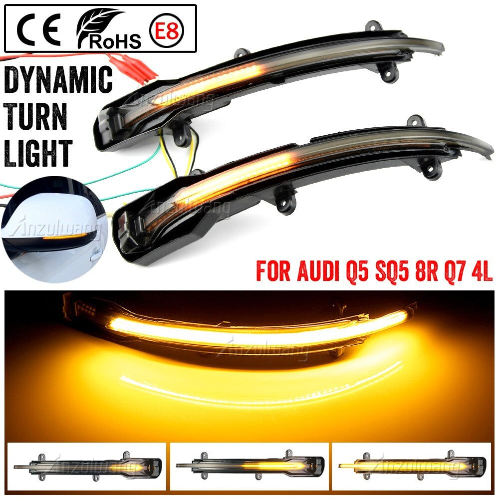 Dynamic Wing Mirror Indicator LED Turn Signal Light Lamp for Audi Q5 Q7