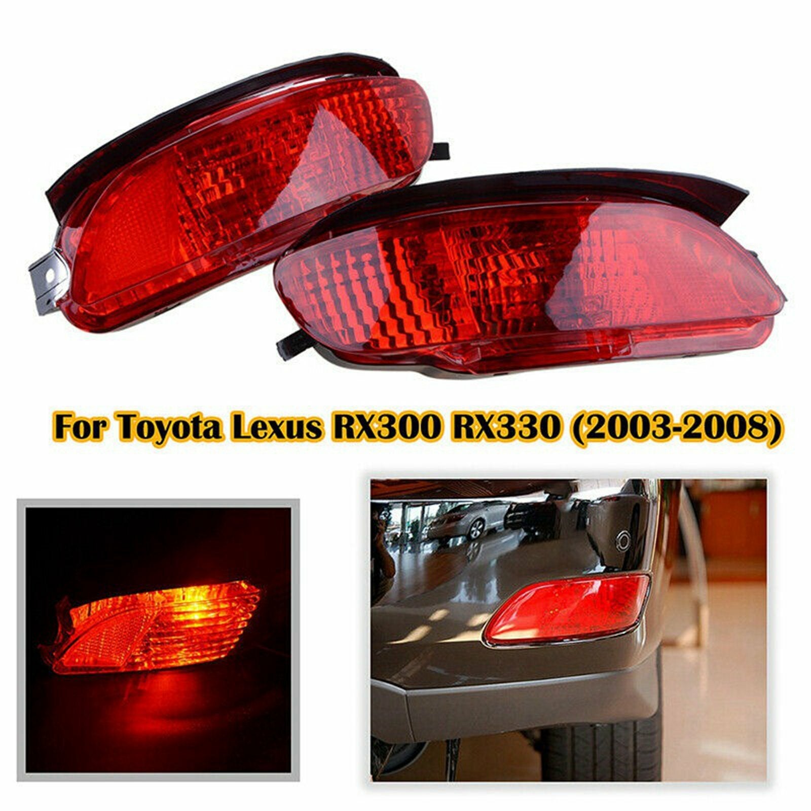 Rear Bumper Lights Red Marker Lamps For 2004-2009 for Lexus RX330 RX350 RX400H AT