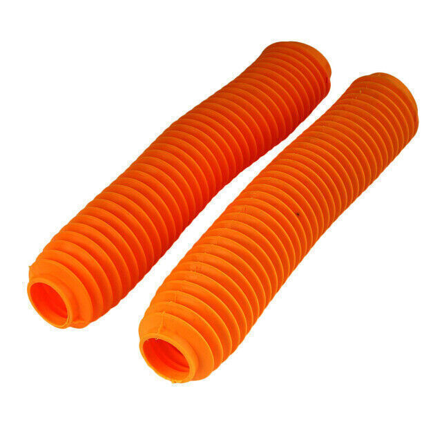 2x 360MM Orange Fork Dust Covers Gaiters Boots Shock Fit Motorcycle Dirt Bike