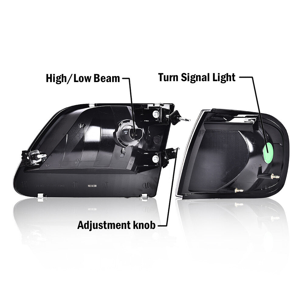 2-Pack Chrome-Plated Headlight Housings for Ford 97-03 F150 and 97-02 Expedition (USA)