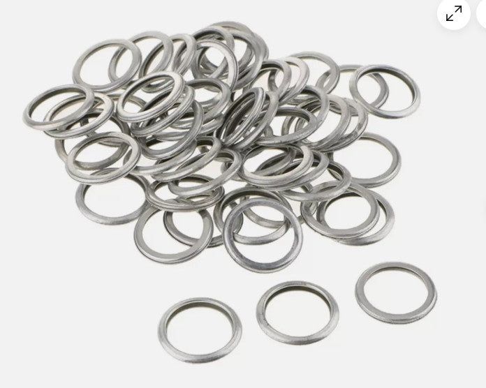 100x for Subaru 2011-2021 Silver Tone Oil Drain Plug Seal Ring 803916010