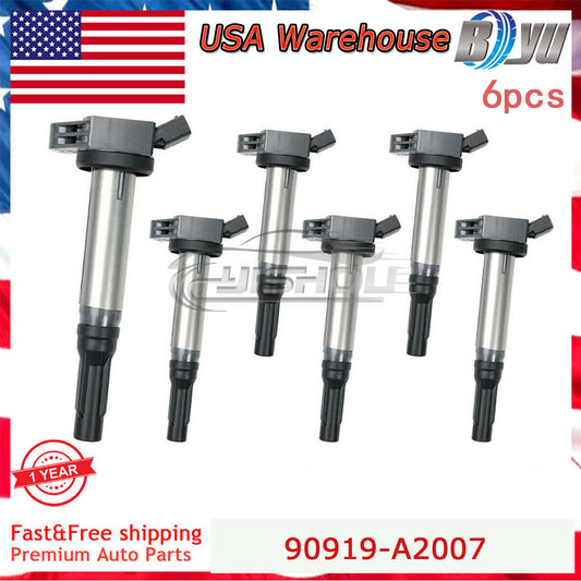 for TOYOTA for CAMRY for AVALON VENZA RAV4 3.5L 90919-A2002 6x 90919-A2007 Ignition Coil