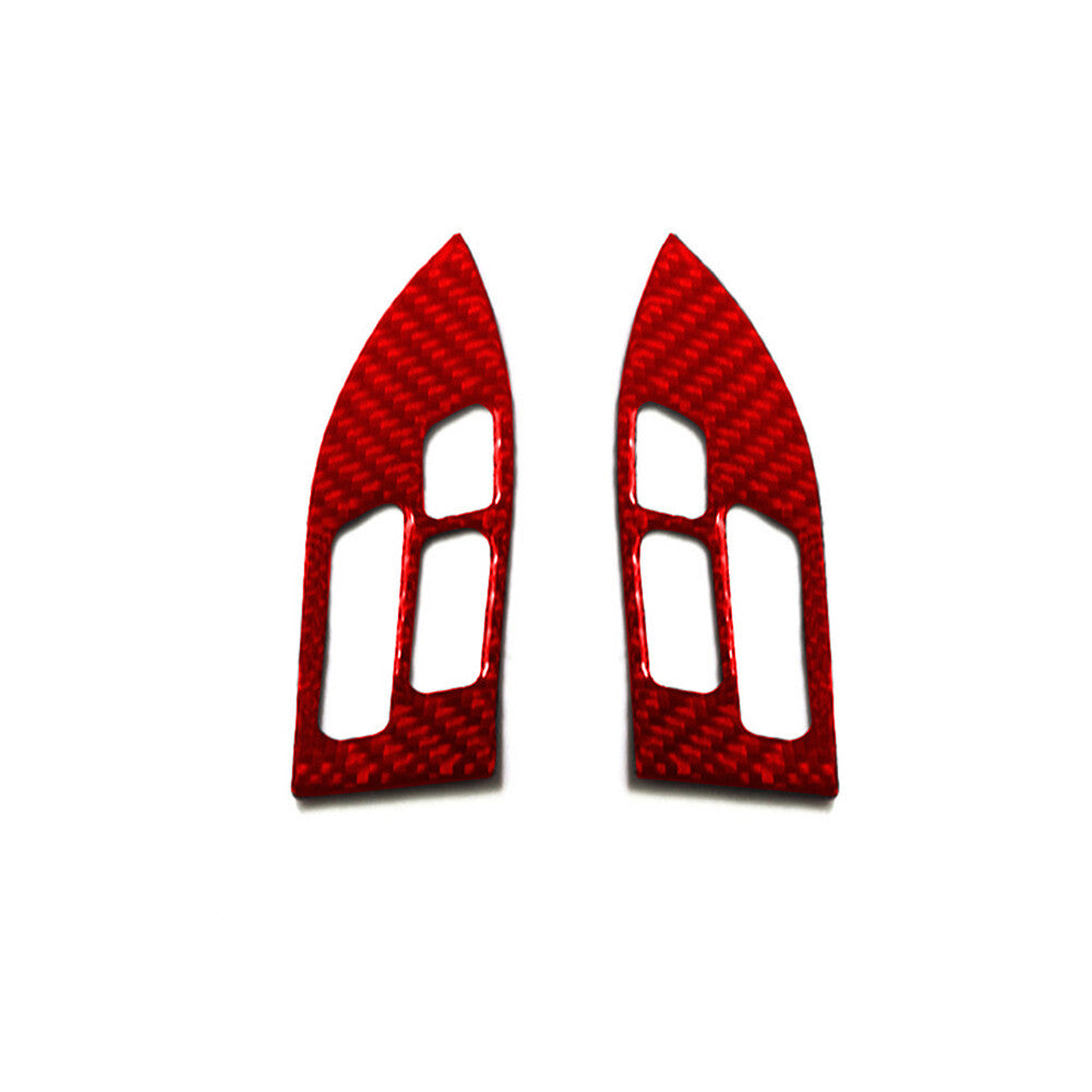 2x Red Carbon Fiber Steering Wheel Button Cover Trim for Honda Odyssey 2005-2010