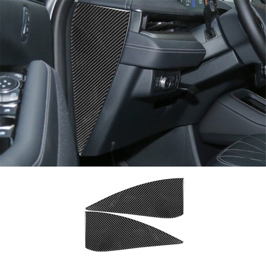 for Ford for Mustang Mach-E 2021-2022 2Pcs Dashboard Side Panel Trim Carbon Fiber