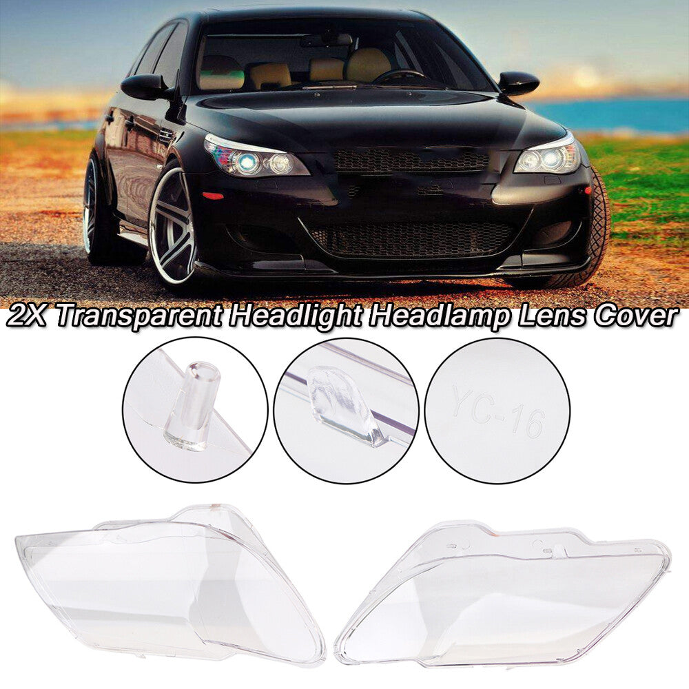 Transparent headlight lens cover for BMW 7 Series, E65, E66, LCI (2005-2008) - Right/Left
