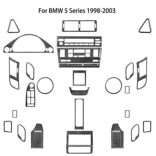 35X Carbon Fiber Full Interior Kit Cover Trim for BMW 5 Series E39 M5 1998-2003