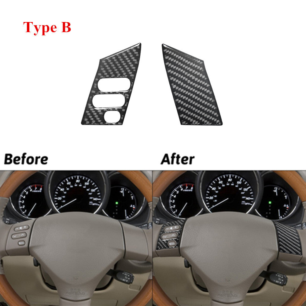 Carbon Fiber Steering Wheel Button Cover Trim for LEXUS RX330 RX350 04-09 Type B