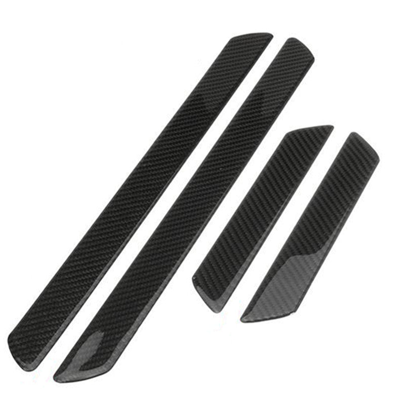 Car Door Sill Pedal Cover Panel Step Protector Strip Carbon Fiber Scuff Plate 4X