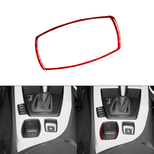 Red carbon fiber transmission console accent trim for BMW Z4 E89 2009-2016