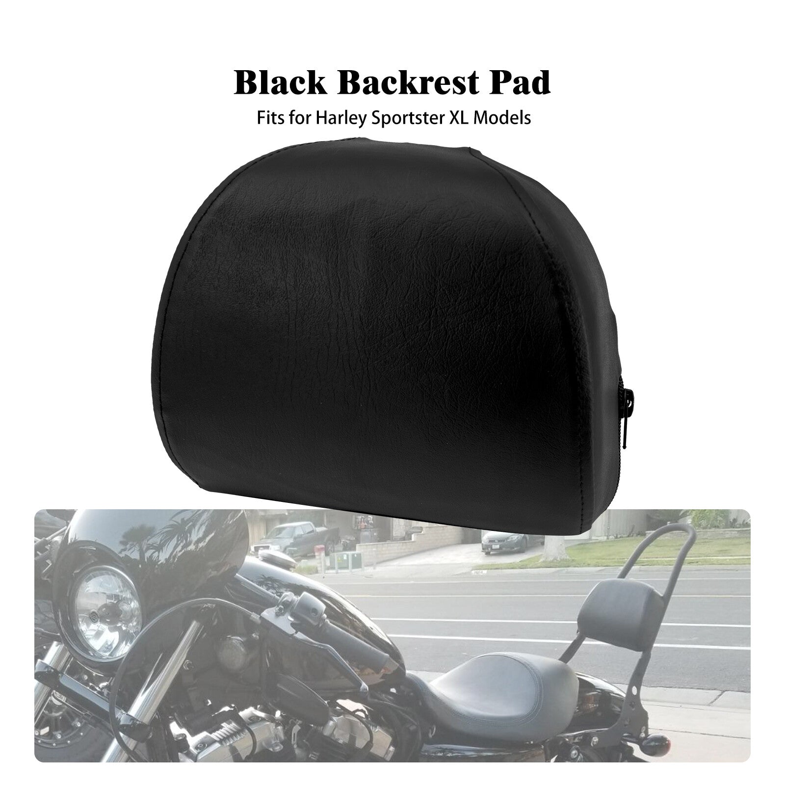 Passenger Sissy Bar Backrest Pad for Harley Sportster XL883 1200 48 72 2004-2022