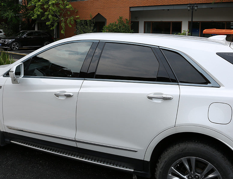 2019-2022 for Cadillac XT5 Black Steel Car Window Frame Strips Cover Trim Decor