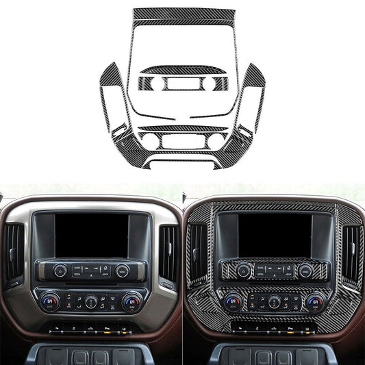 21Pcs Carbon Fiber Center Console Trim For Silverado for GMC for SIERRA 1204-2018 Type A