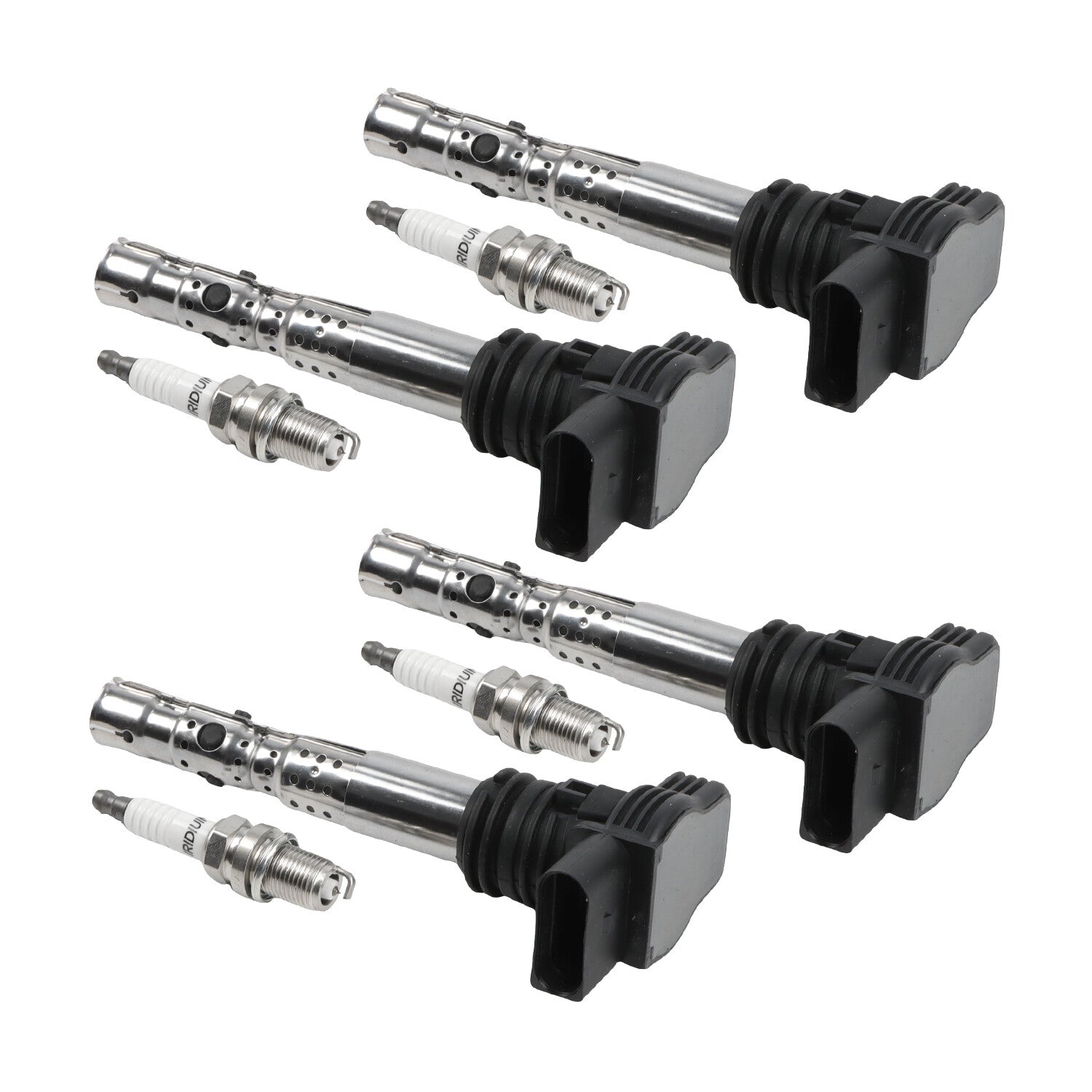 UF411 4X Ignition Coils+4X Spark Plugs for VW Beetle for Golf for Passat for Audi A4 TT 1.8L