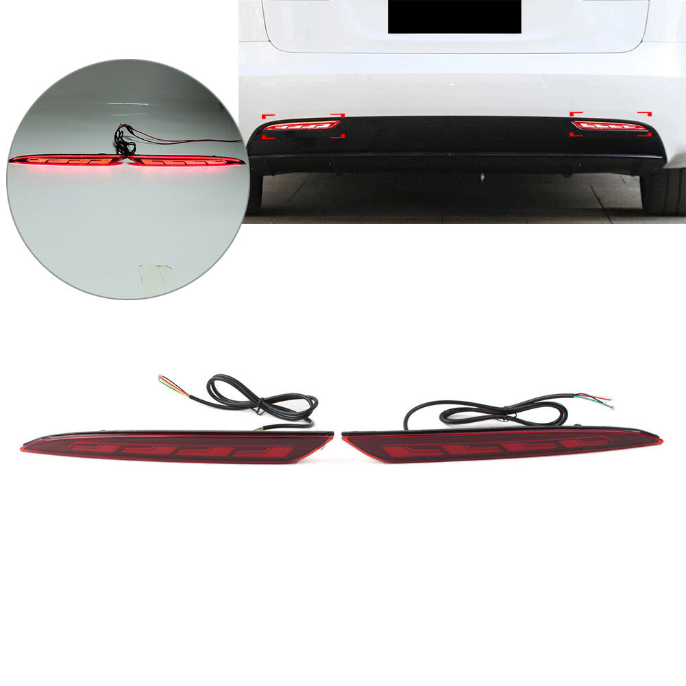 Rear Fog Brake Light Turn Signal Reflector Bumper Light for Tesla for Model S 12-22