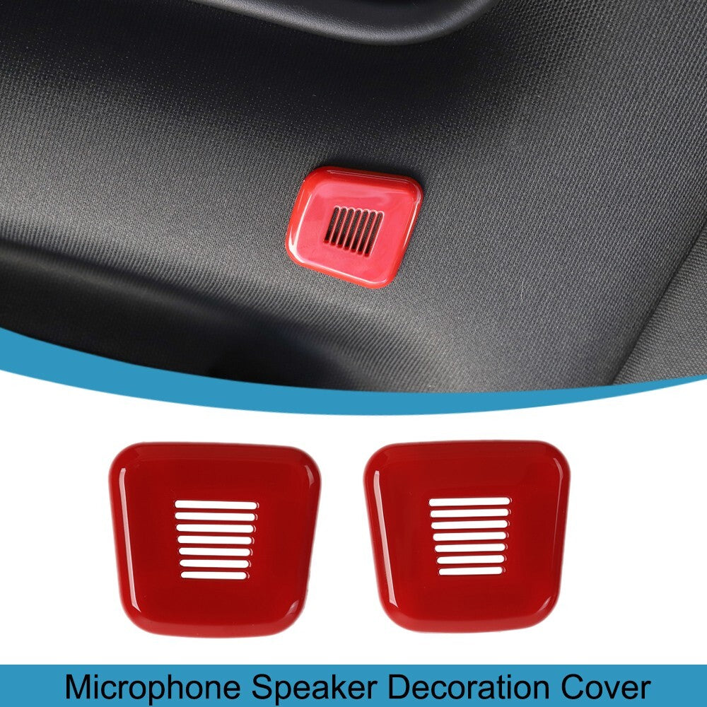Red Roof Microphone Speaker Decoration Cover Trim for Dodge for Challenger 2015-2023