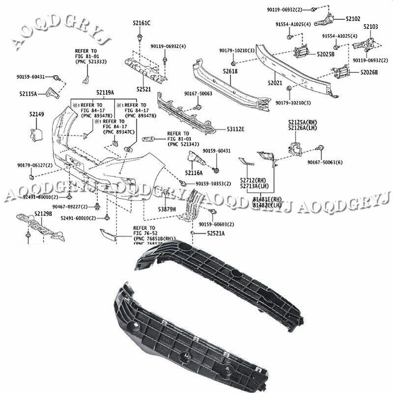for Toyota Prado FJ150 2014-2017 LeftRight Front Bumper Bracket Cover Support2