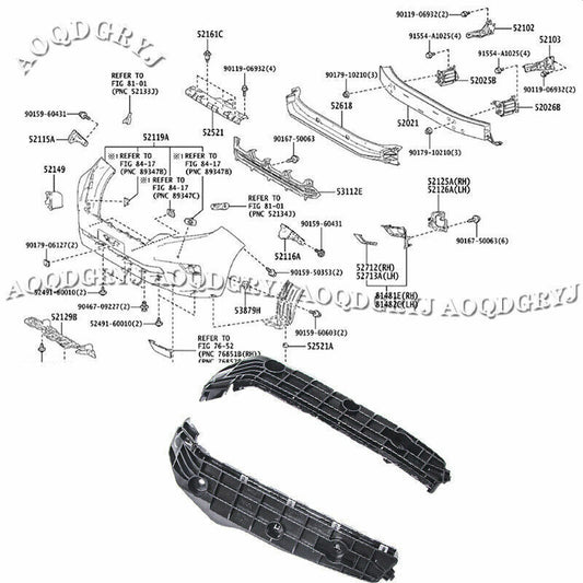 for Toyota Prado FJ150 2014-2017 LeftRight Front Bumper Bracket Cover Support2