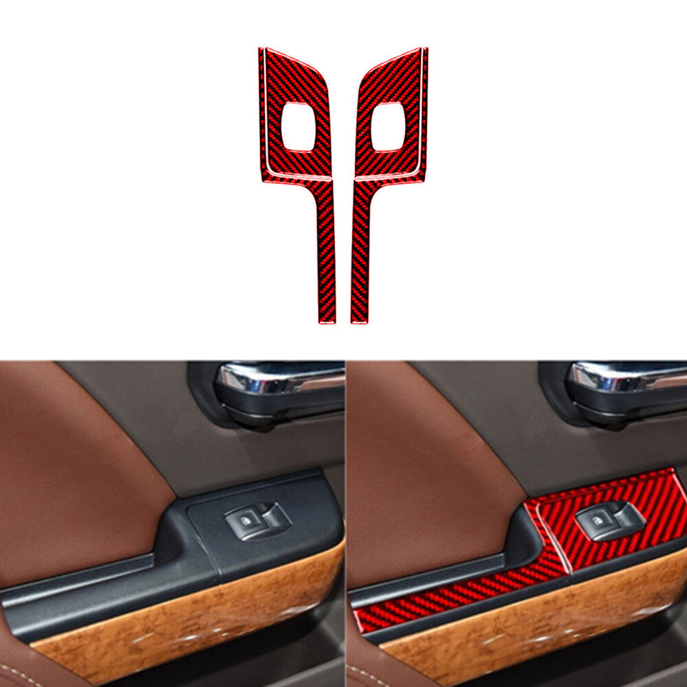 Red Carbon Fiber Rear Door Window Control For Silverado for GMC for SIERRA 2014-2018 -A