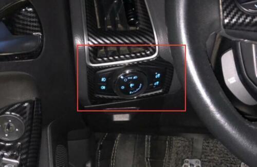 for Ford Focus 12-2018 1PCS Headlight Switch Control Frame Trim ABS Carbon Fiber