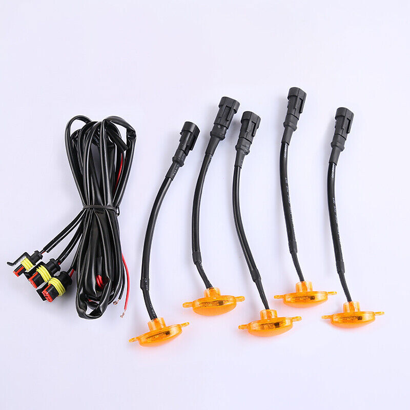 5PCS For FJ Cruiser 2007-14 Style yellow LED Lamps Front Grill Lights Kit